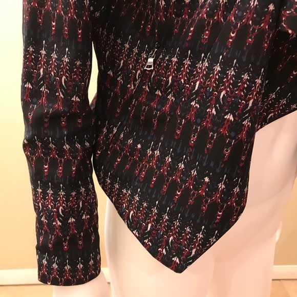 H&M Open Front Print Blazer Jacket Zip Pockets - Picture 6 of 15